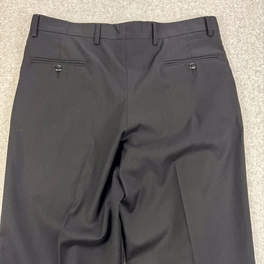Jos A Bank Dress Pants Mens 35 Black Wool Pleated‎ Straight Classic Office 36x29